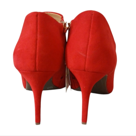 Jessica Simpson Averna Red Suede Ankle Boots Stiletto Heeled Booties size 7.5 - Picture 8 of 13